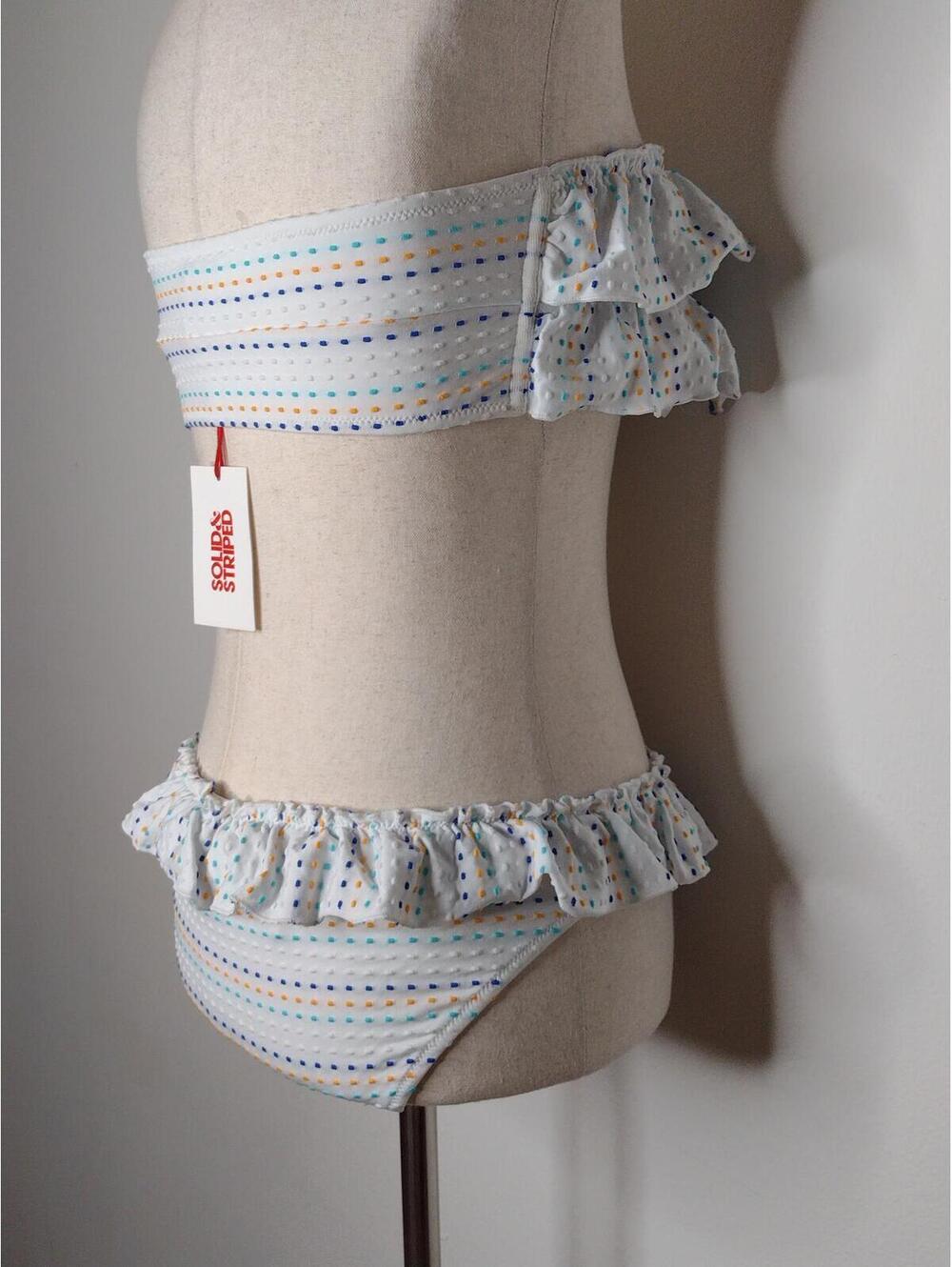 NWT Solid & Striped Women's White Babydot/The Kaia Two Piece Bikini Size Medium - Picture 8 of 14